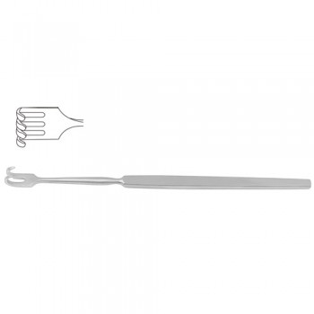 Wound Retractor 4 Blunt Prongs - Small Curve Stainless Steel, 16.5 cm - 6 1/2" Width 9.5 mm